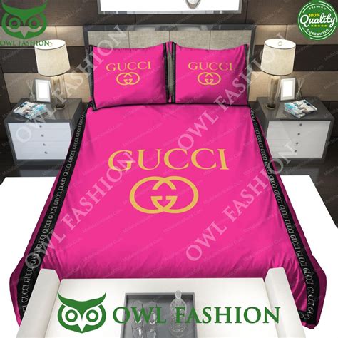 pink gucci comforter set